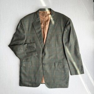Marc Allen Fine Clothiers men's green plaid sport coat jacket